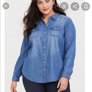 Button Up Denim Top